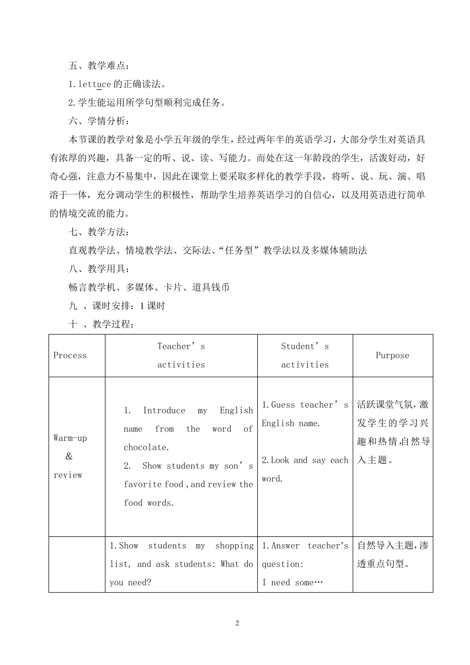 小学英语优秀教学设计_第2页