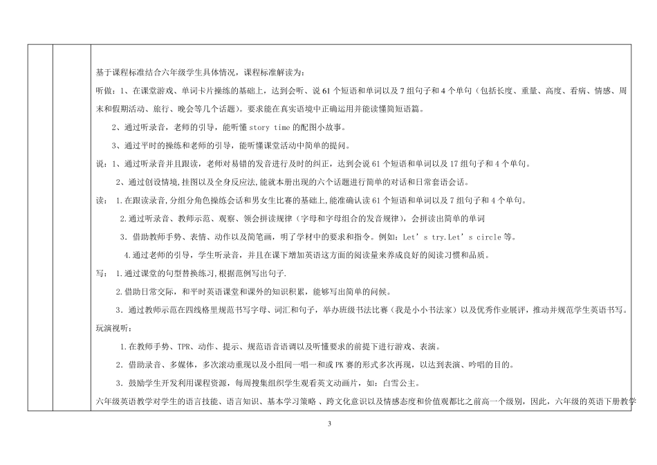 小学英语六年级下册课程纲要_第3页