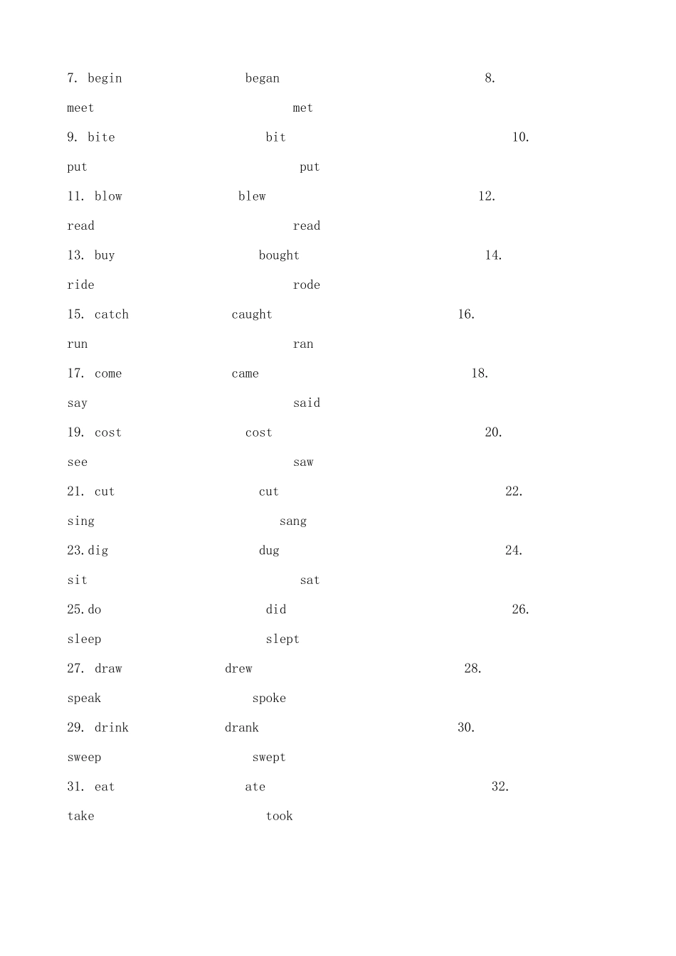 小学英语动词及专项训练_第2页