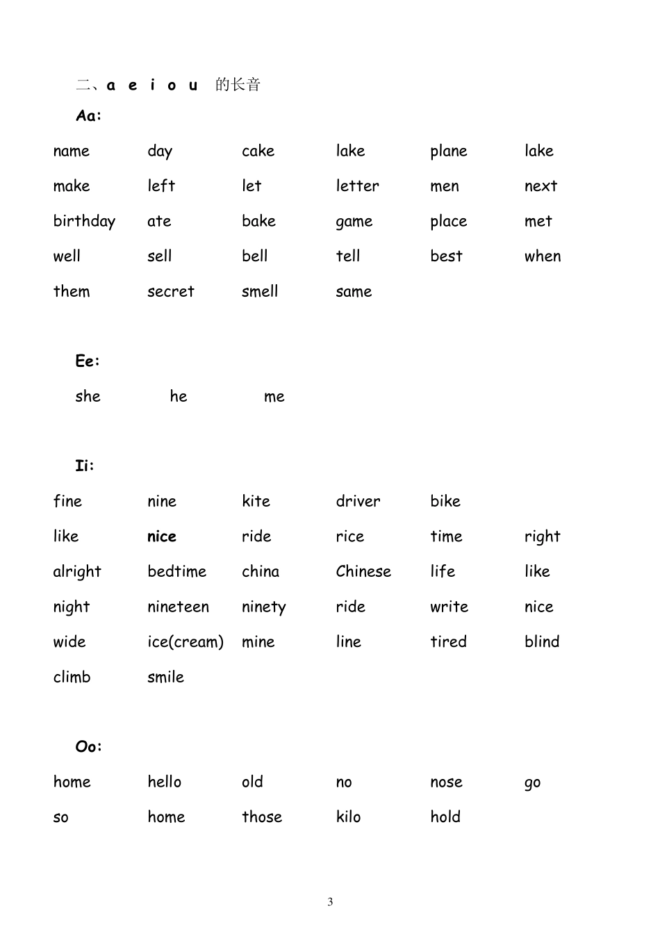 小学英语单词(自然拼读整理)_第3页