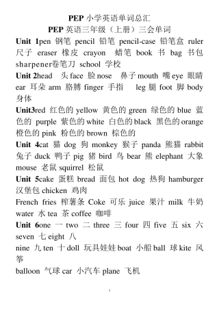 小学英语单词、句子总汇