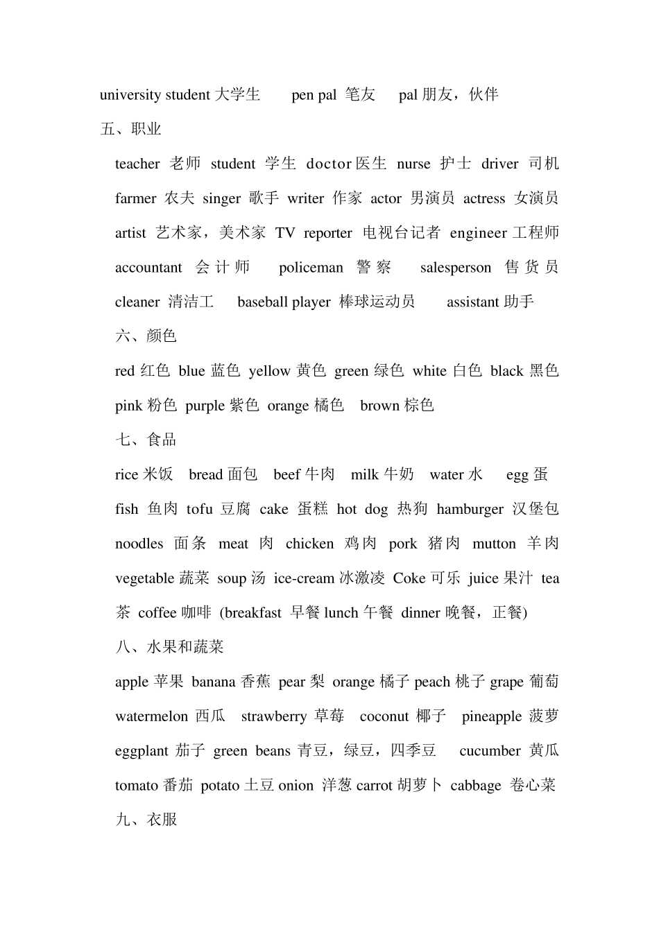 小学英语单词分类汇总_第2页
