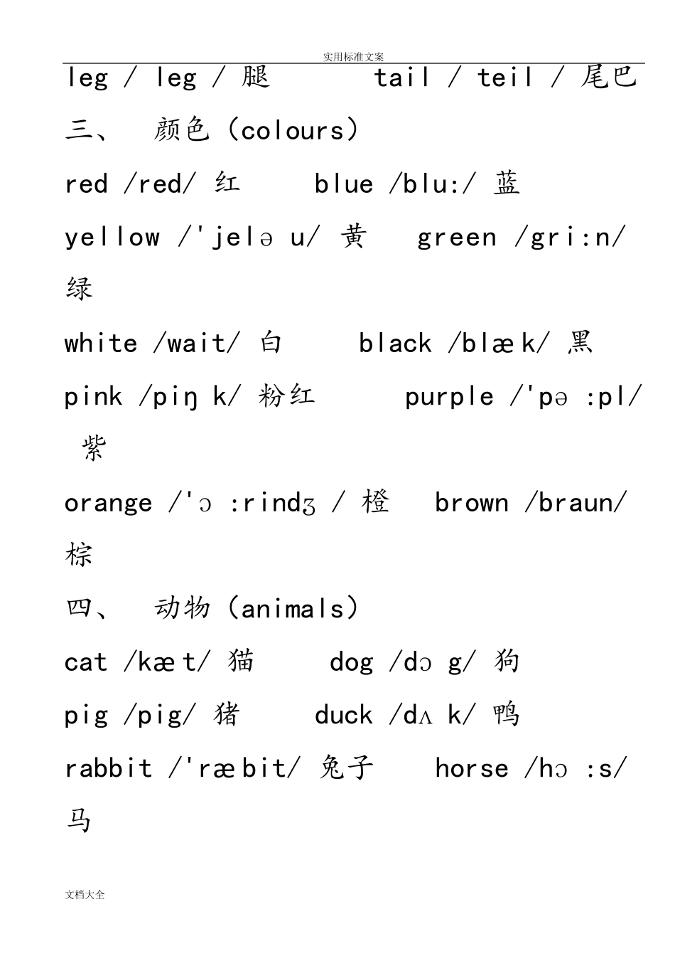 小学英语单词大全(带音标)_第3页