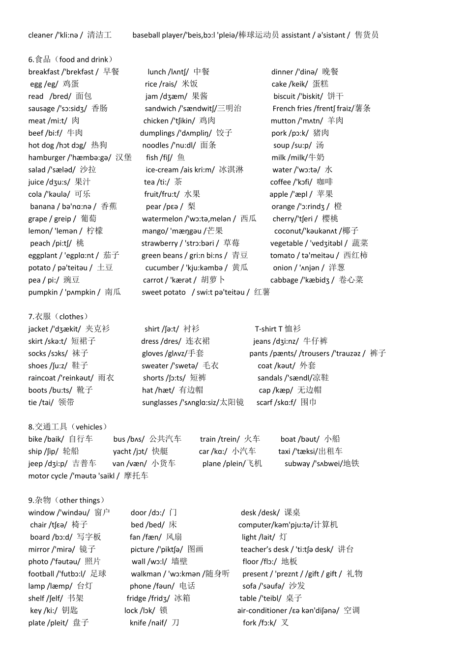 小学英语单词大全汇总_第2页