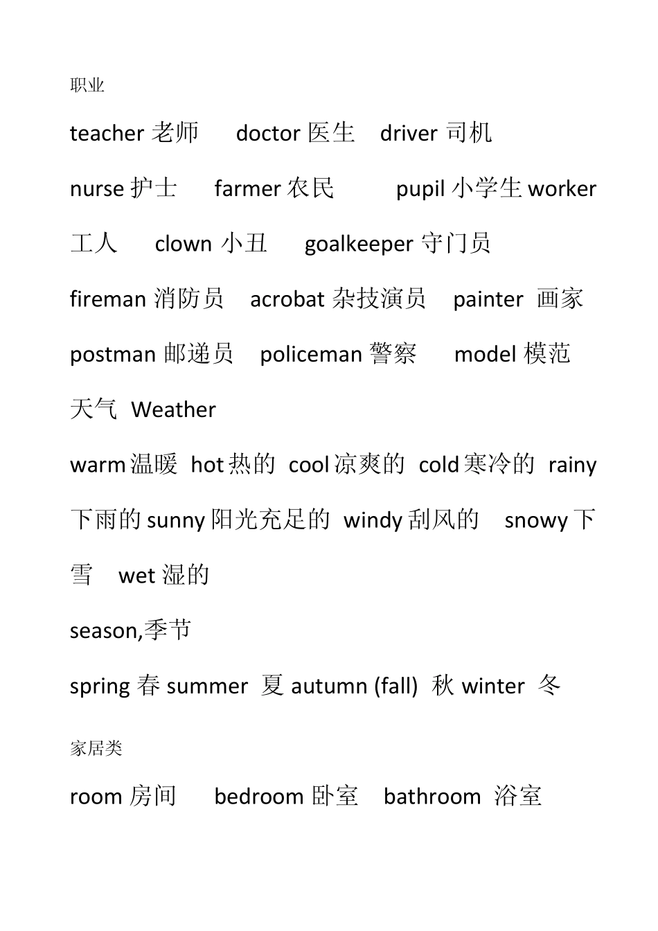 小学英语单词汇总人称代词疑问词副词_第3页