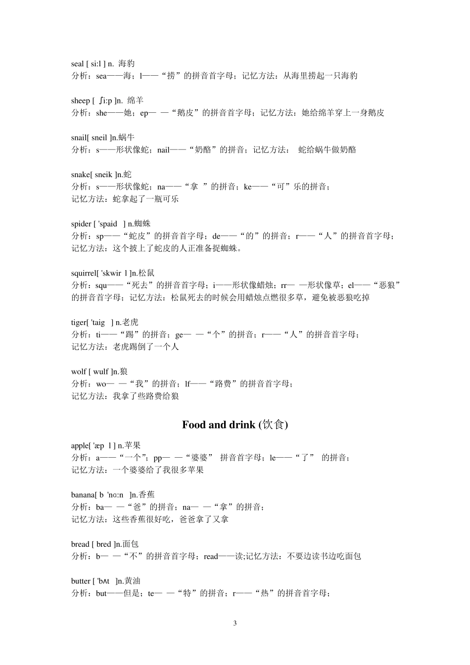 小学英语单词趣味记忆法_第3页
