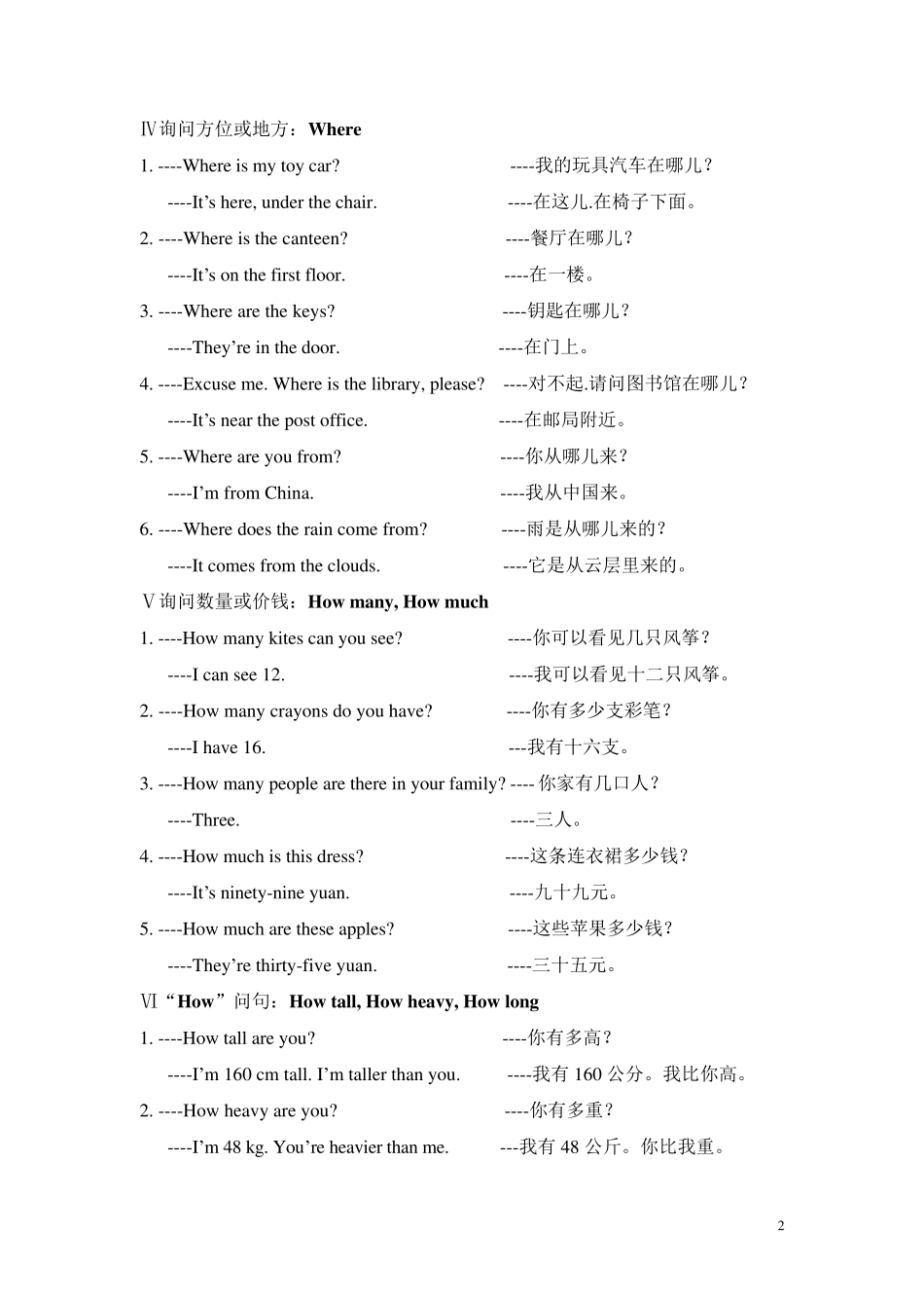 小学英语句型总汇(整理过)_第2页