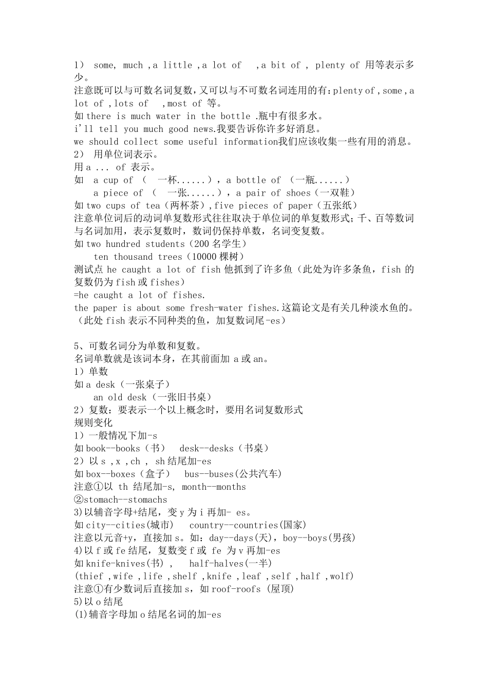 小学英语名词语法讲解及相应的练习_第3页