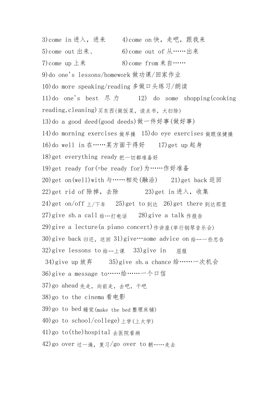 小学英语常用词组大全_第2页