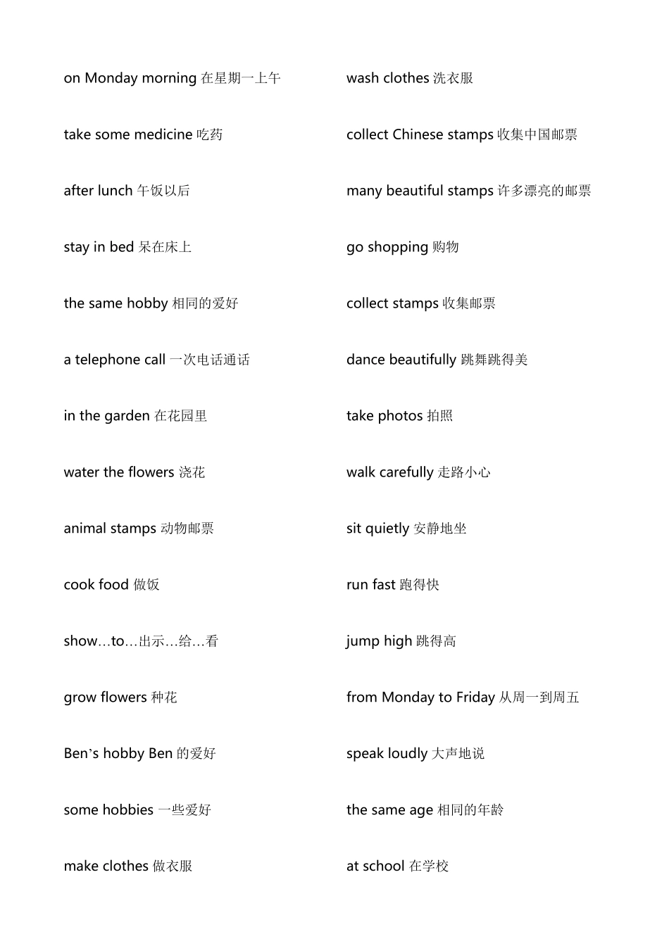 小学英语常见短语固定搭配_第2页