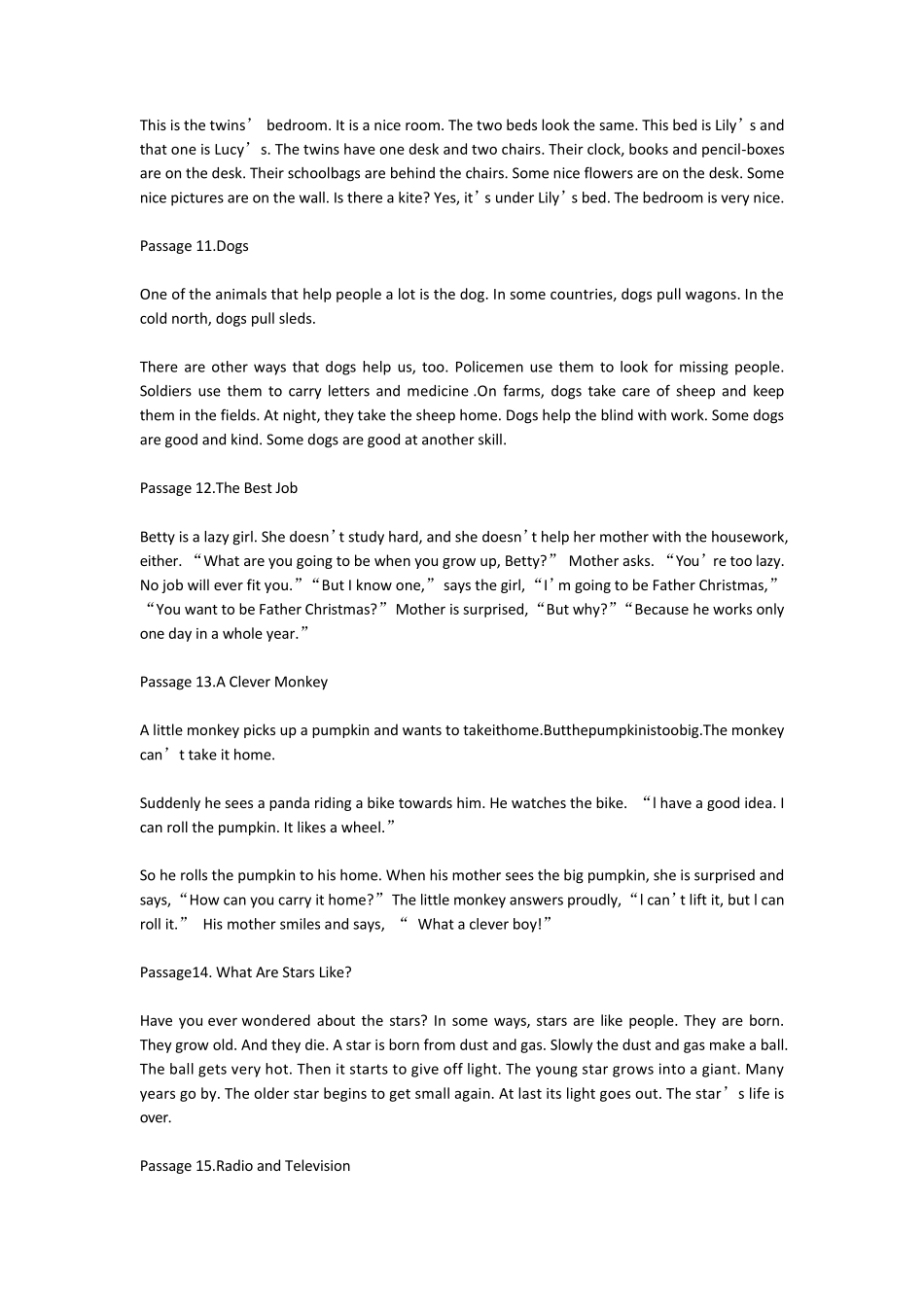 小学英语必背美文100篇_第3页