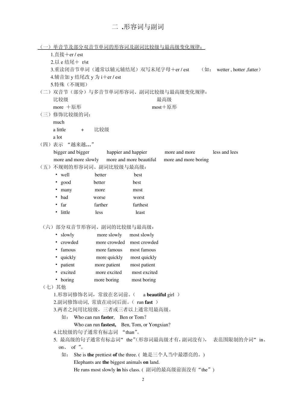 小学英语总复习资料(语法)_第2页