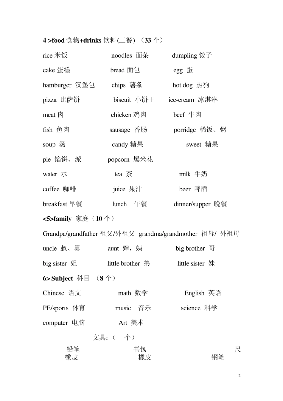 小学英语拓展单词_第2页
