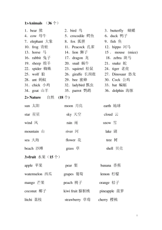 小学英语拓展单词