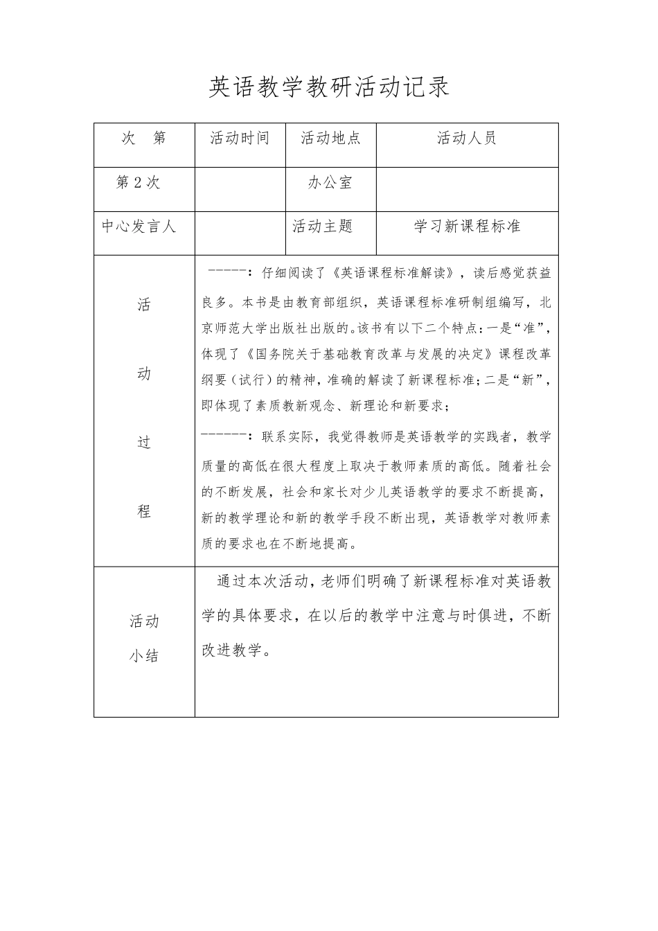 小学英语教研记录_第2页