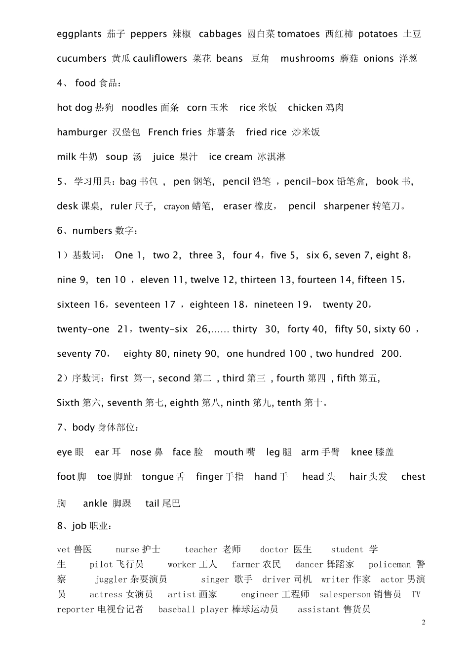 小学英语毕业考试总复习资料小学六年级英语总复习_第2页