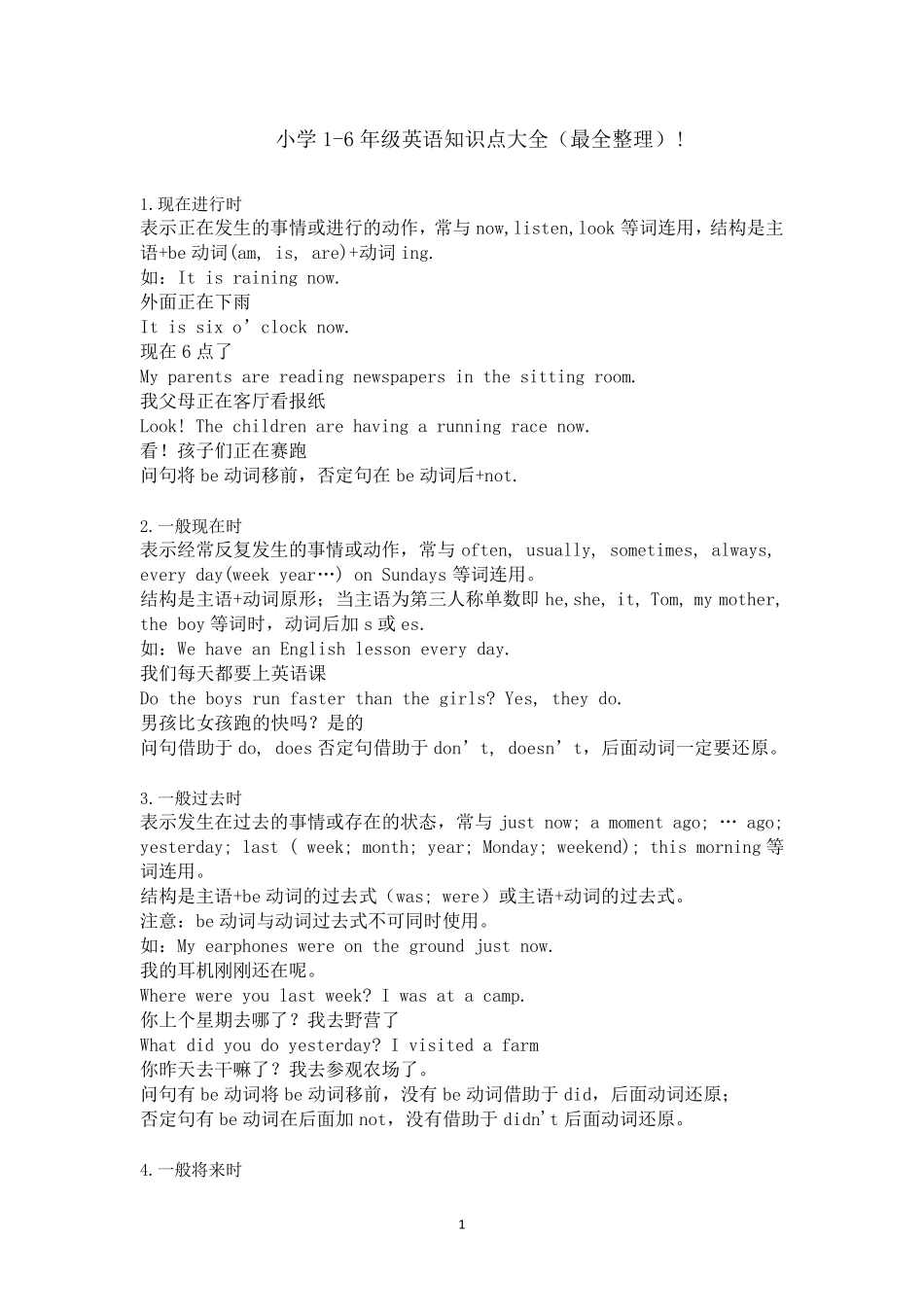 小学英语知识点大全最全_第1页