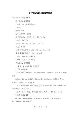 小学英语知识点最全整理