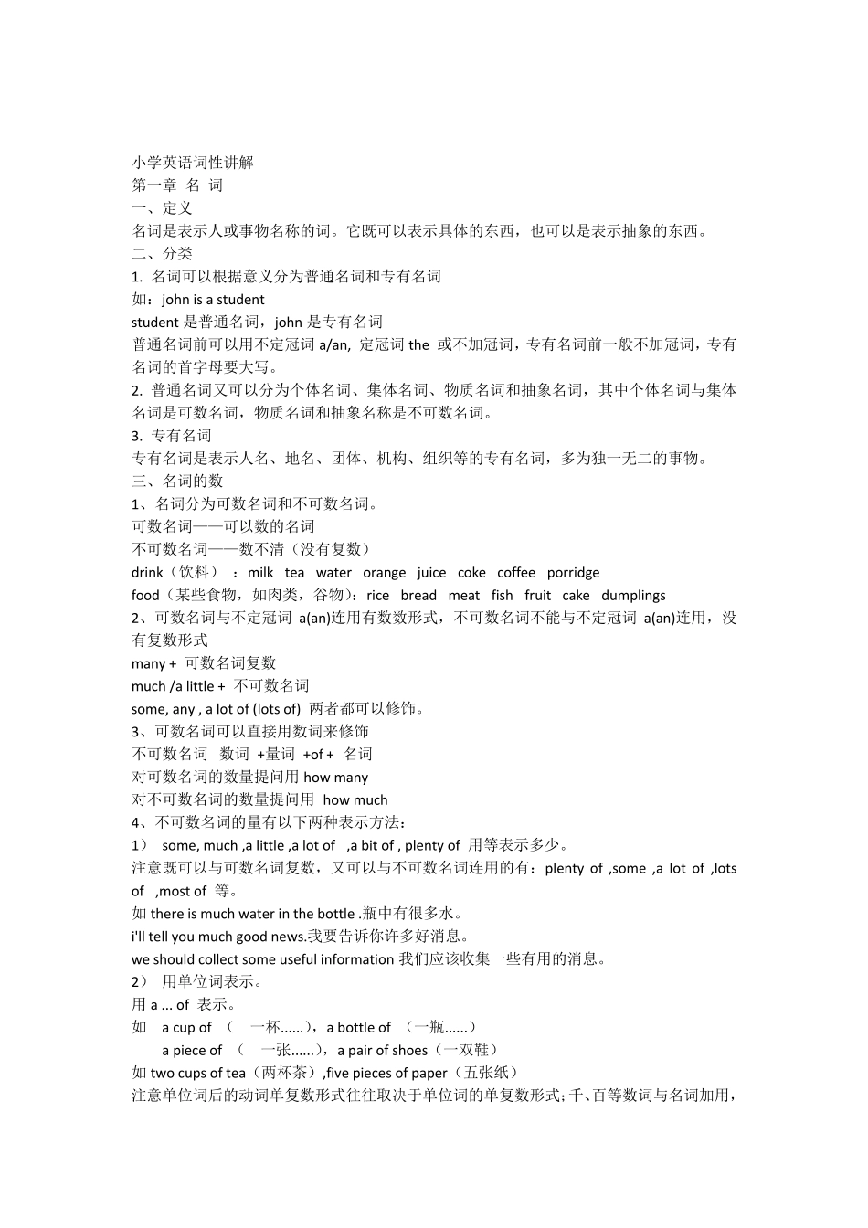小学英语词性讲解_第1页