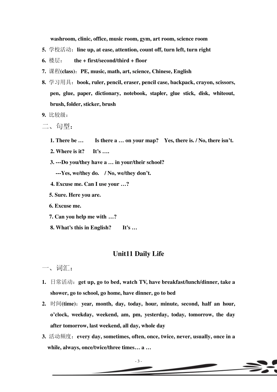 小学英语词汇分类总结_第3页