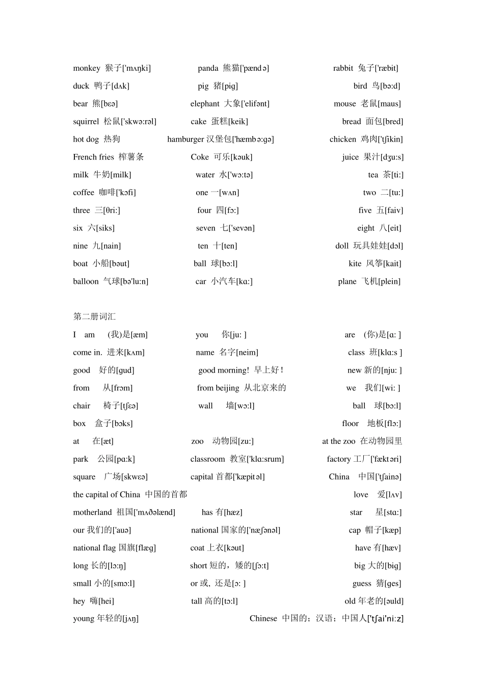 小学英语词汇汇总(所有单词附带音标)修改版_第2页