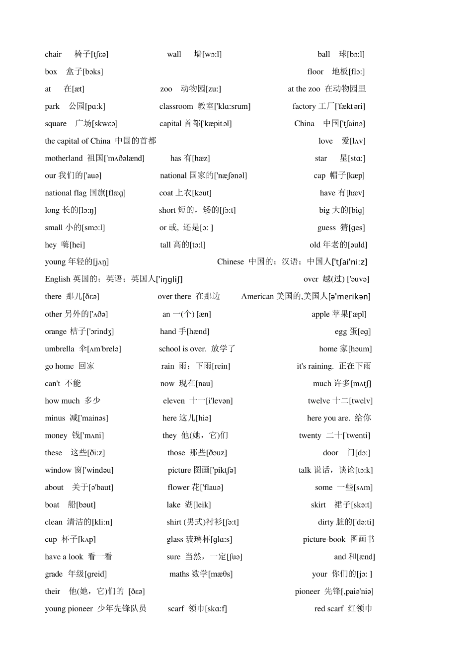 小学英语词汇汇总_第2页