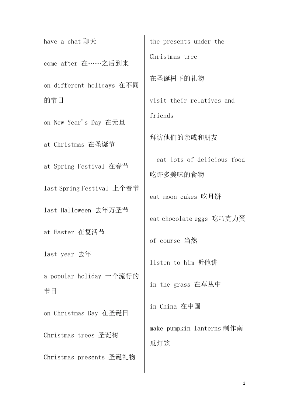 小学英语词组汇总_第2页