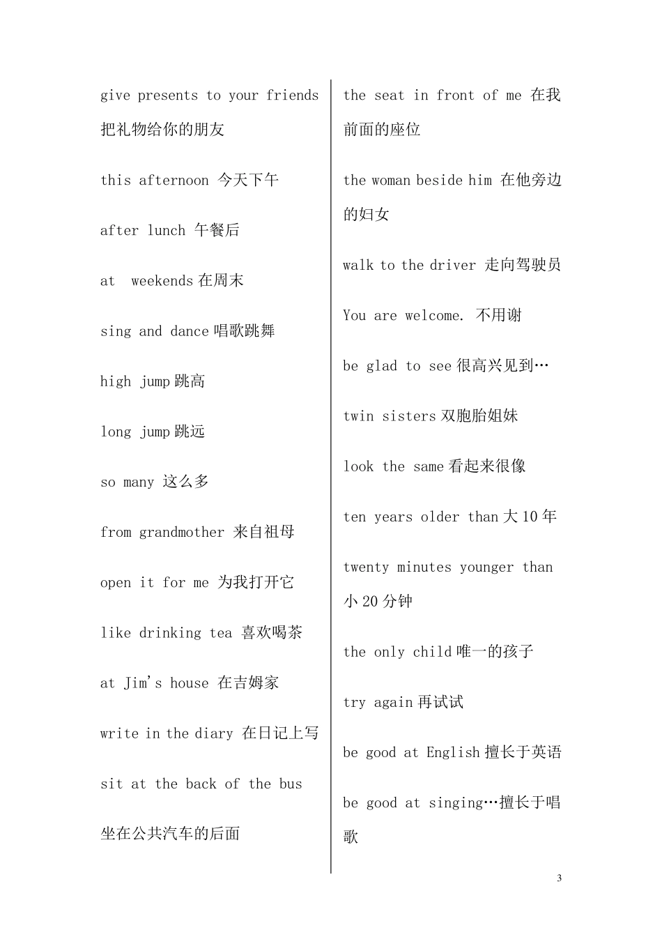 小学英语词组汇总_第3页