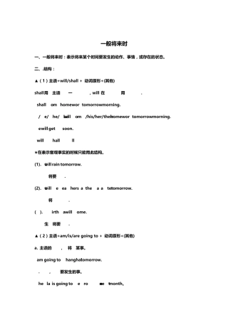 小学英语语法之一般将来时