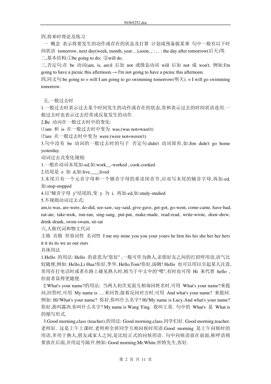 小学英语语法及名词复数练习题_第2页