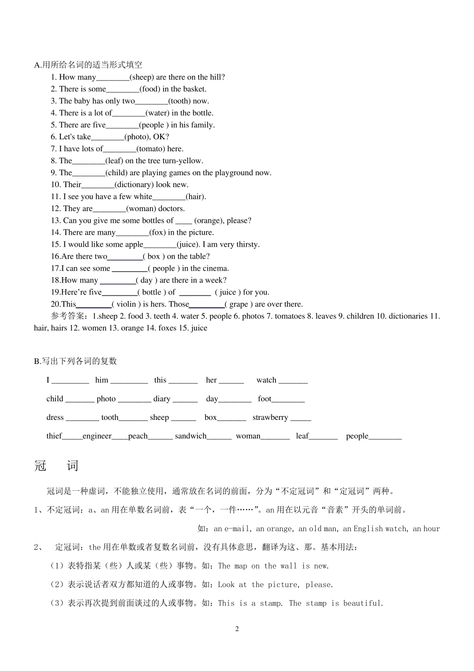小学英语语法基础知识大全蓝本_第2页