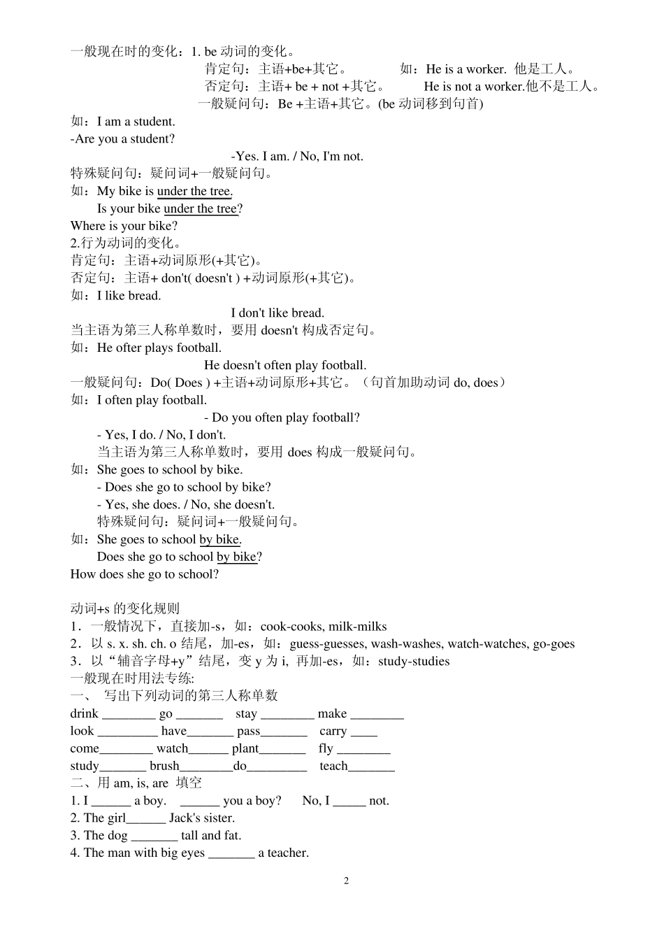 小学英语语法复习要点_第2页