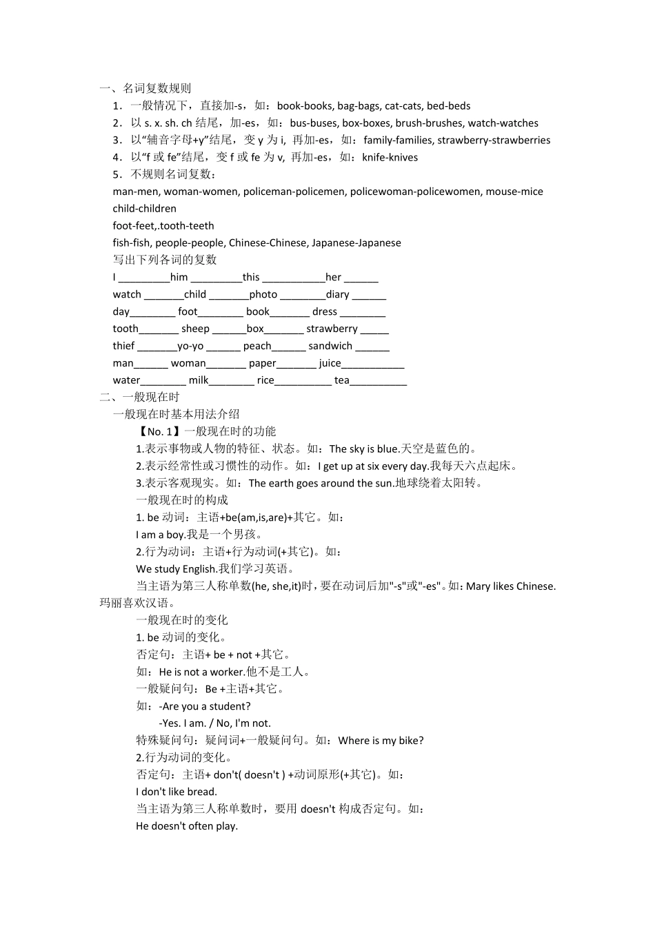 小学英语语法知识大全_第1页