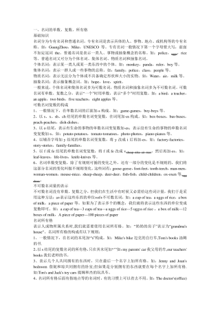 小学英语语法：名词