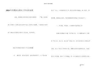 2024年汛期抗灾救灾工作总结5篇