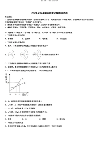 2024年江苏扬州市仪征市市级名校中考四模化学试题含解析