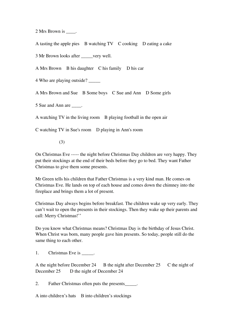 小学英语阅读理解_第2页