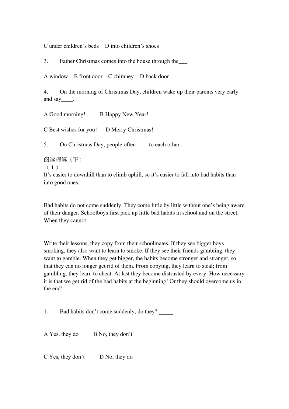 小学英语阅读理解_第3页