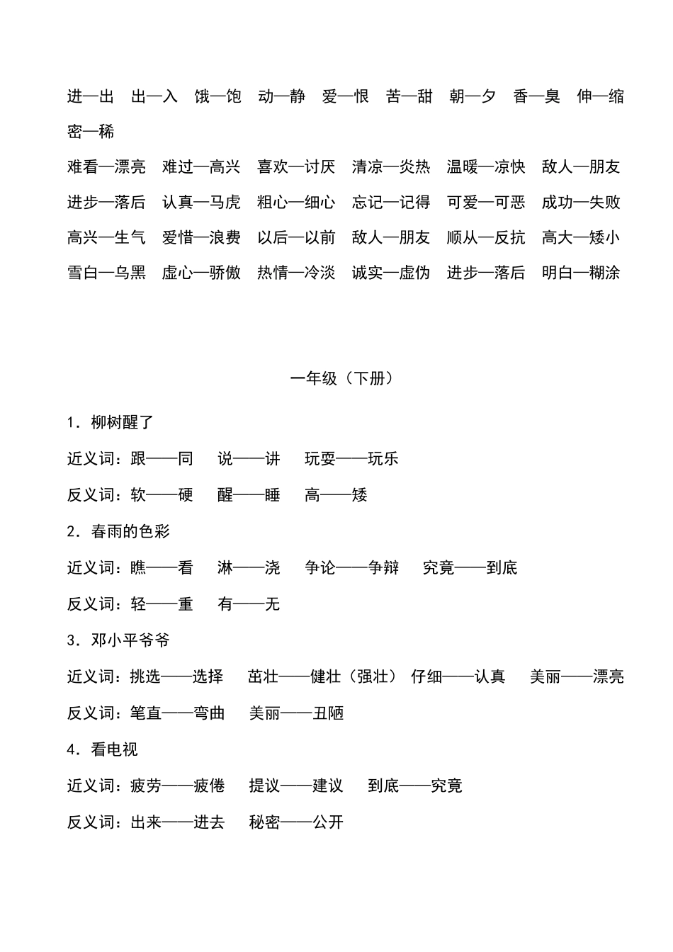 小学语文一到六年级近反义词表_第2页