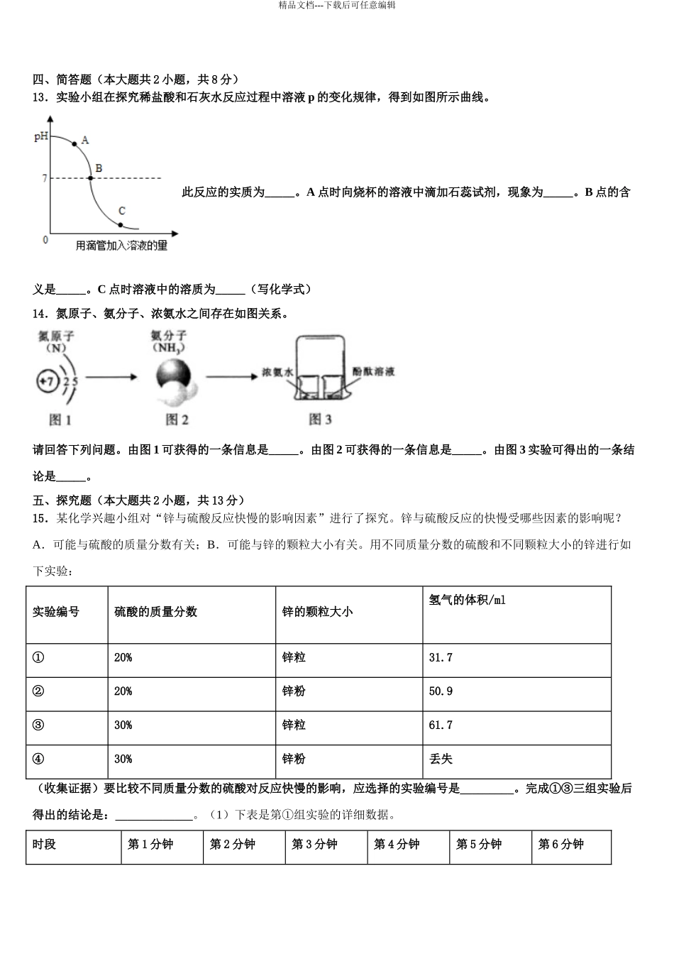 2024年江苏省南京市二十九中学中考五模化学试题含解析_第3页