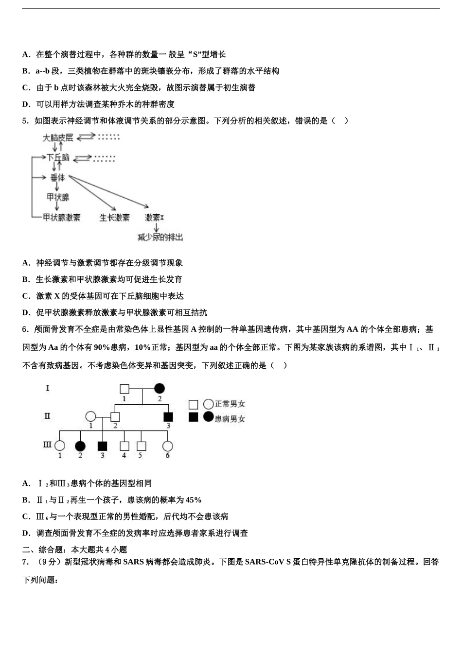 2024年江苏省南京市天印高级中学高考冲刺押题生物试卷含解析_第2页