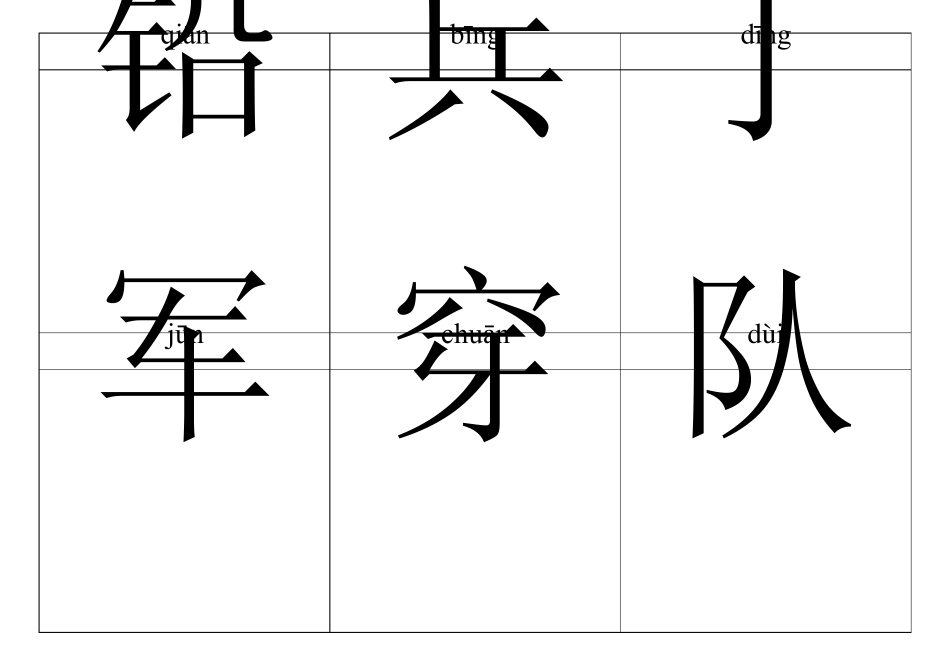 小学语文二年级上生字认字表(长春)_第3页