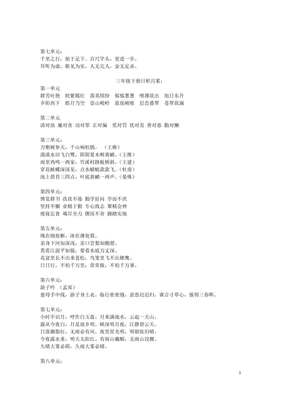 小学语文人教版一至六年级日积月累_第3页