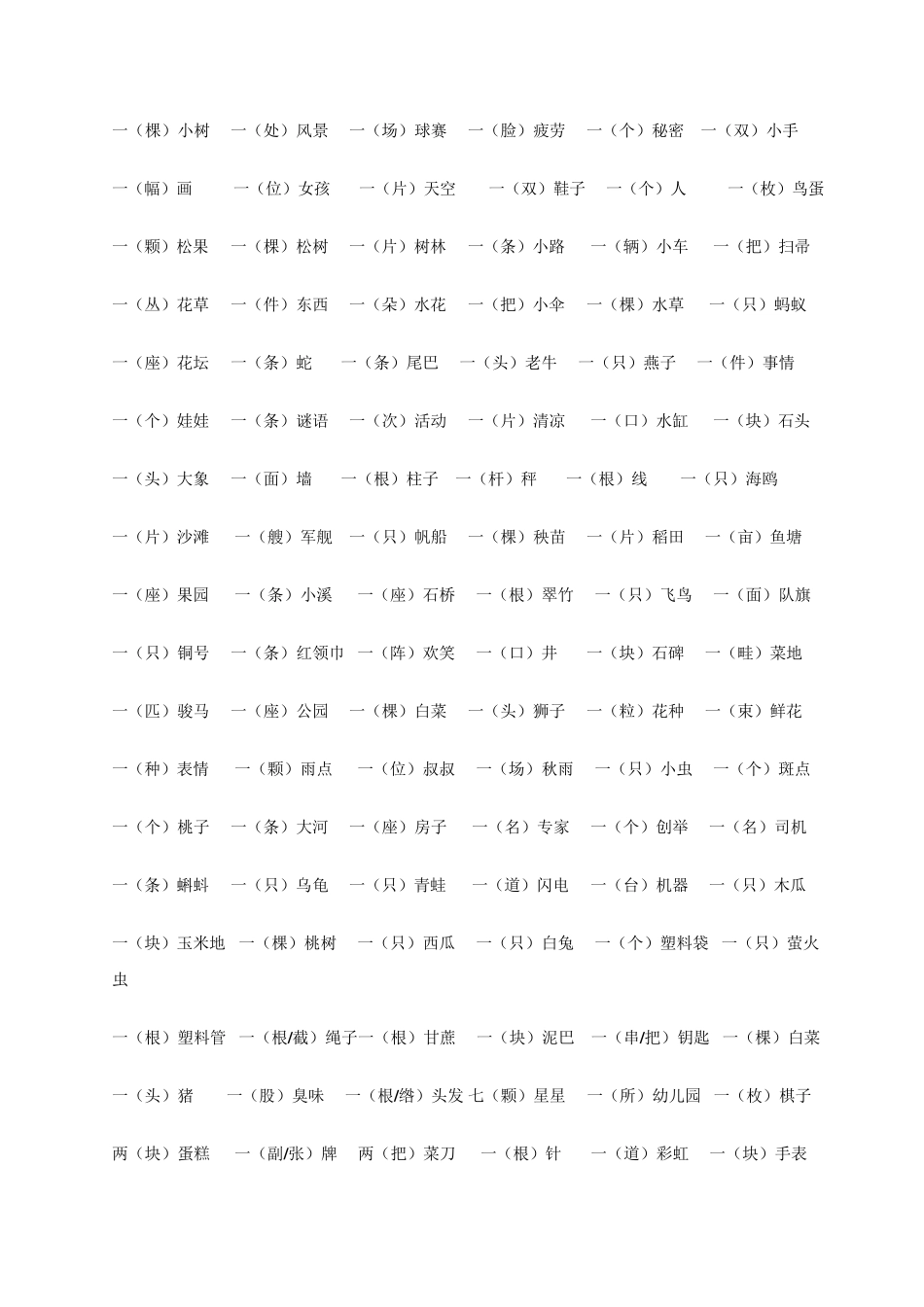 小学语文低年级量词填空_第2页