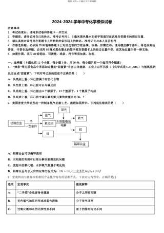 2024年江苏省南通市海安市十校联考中考化学模拟试题含解析