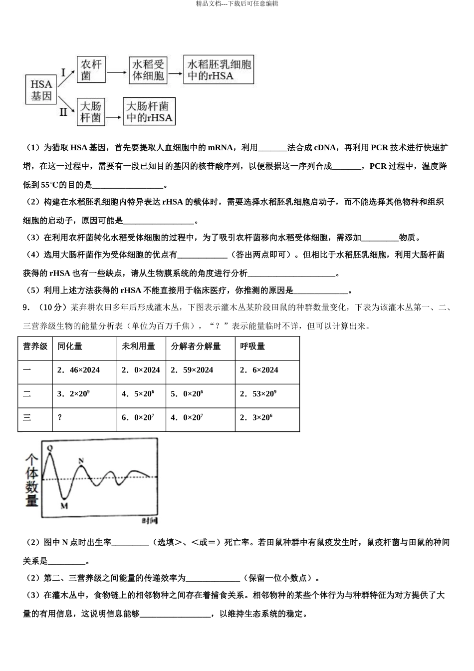 2024年江苏省南通市高三最后一卷生物试卷含解析_第3页