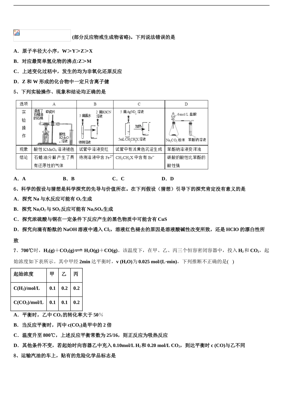 2024年江苏省启东市高考冲刺化学模拟试题含解析_第2页