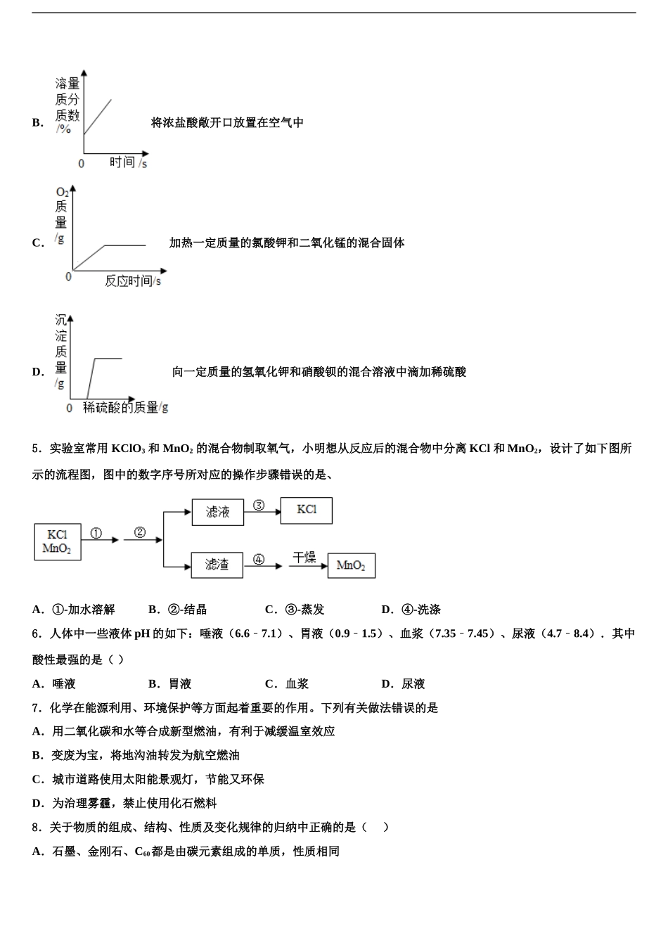 2024年江苏省姜堰市中考猜题化学试卷含解析_第2页