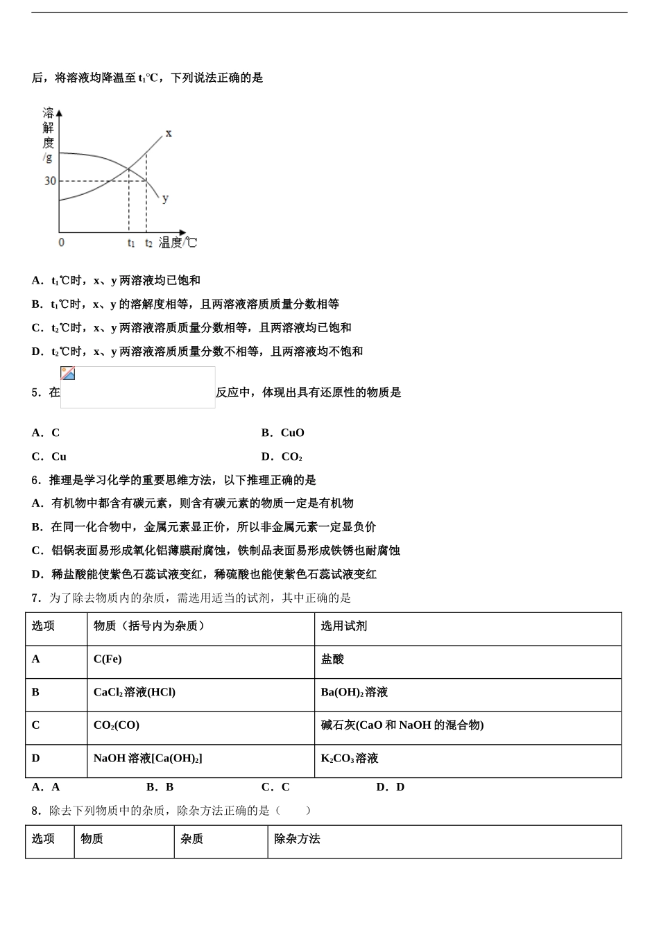 2024年江苏省宜兴市桃溪中学中考化学押题试卷含解析_第2页