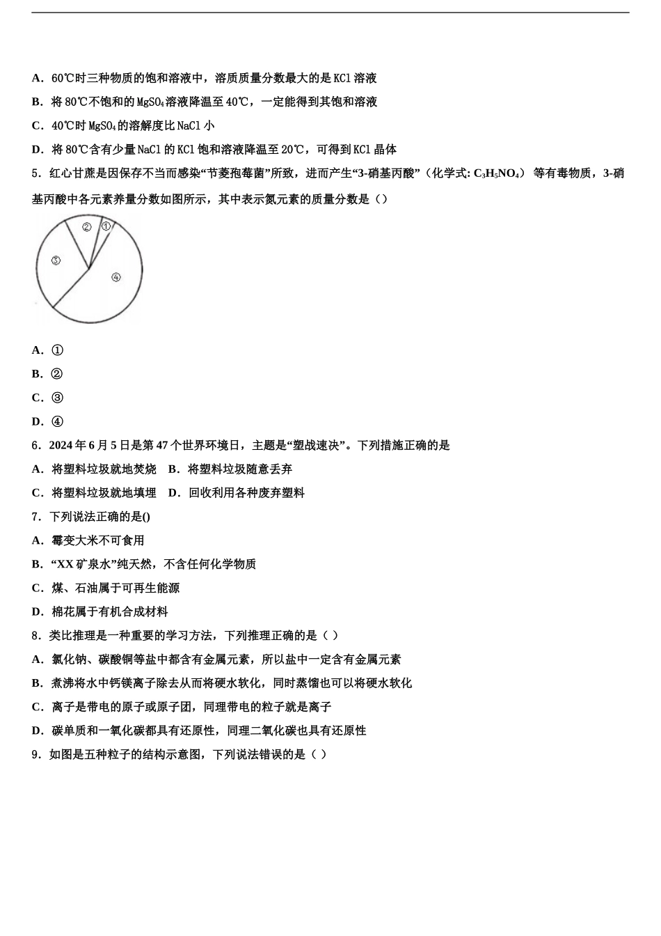 2024年江苏省扬州市枣林湾校中考化学模拟试题含解析_第2页